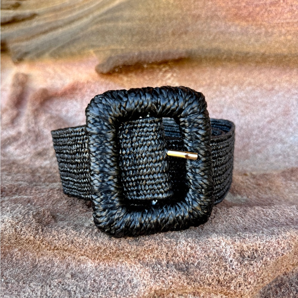Elegant Black Woven Belt - New